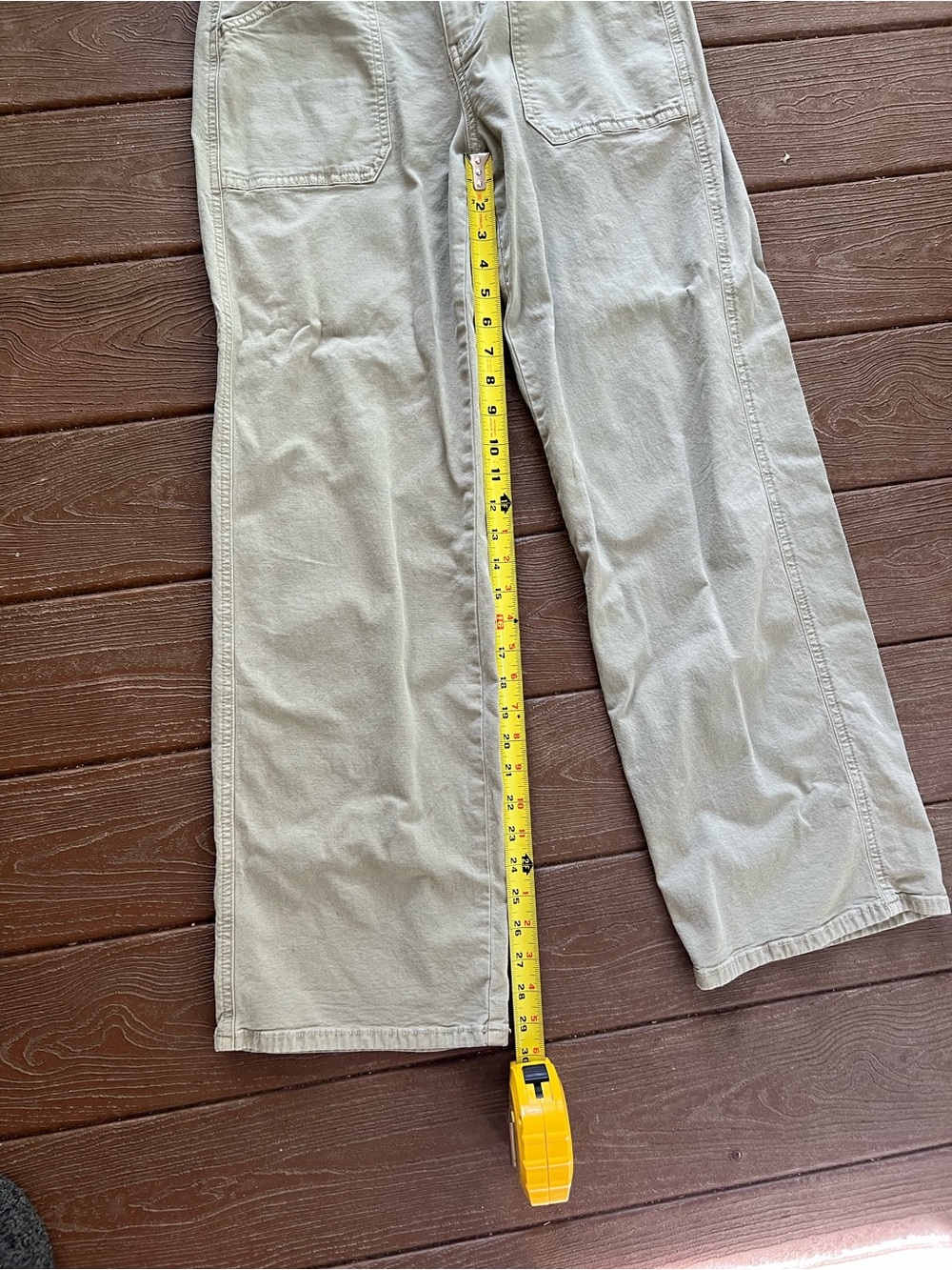 American Eagle Outfitters Olive Green Slim Wide-Leg Pants size 4 - Picture 7 of 9